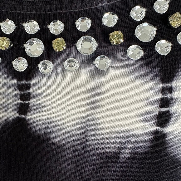 INC International Concepts Tie Dye  Rhinestone Asymmetrical Blouse Size Large - Picture 4 of 11